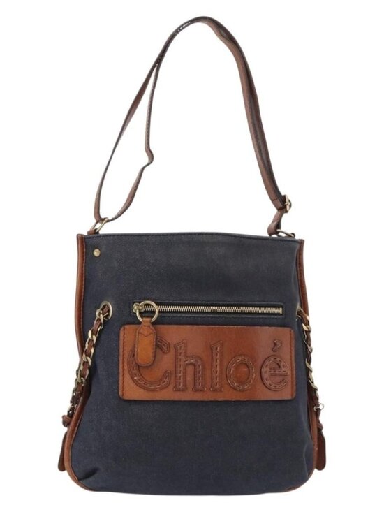 Chloe Handbags - Authentic Chloe Shoulder Bag Denim Blue Gold